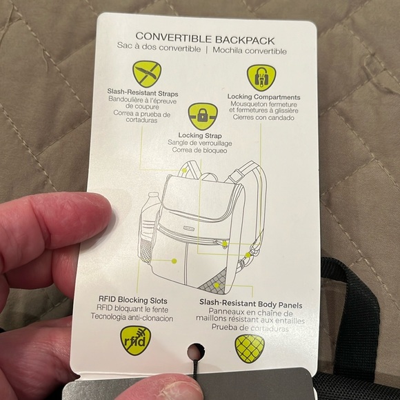 TRAVELON Anti-Theft Classic Black Small Convertible Backpack/NWT - Picture 13 of 15